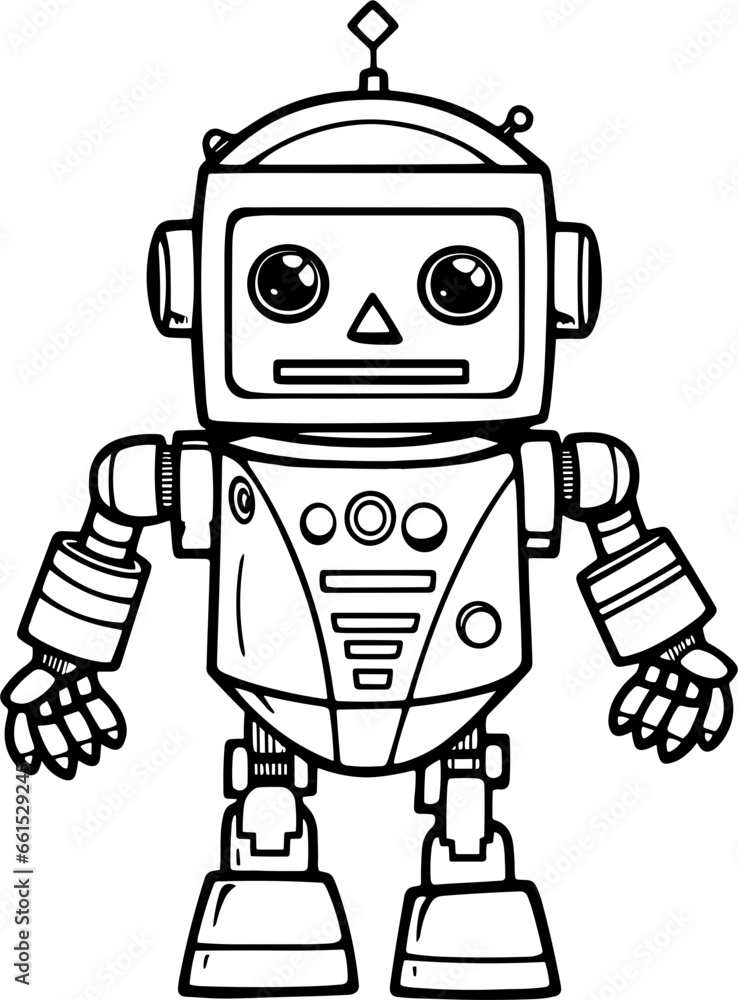 Robot Hand Drawn Vector illustration For Kids Robot Hand Drawn Vector illustration For Kids