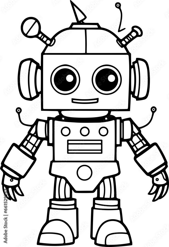 Robot Hand Drawn Vector illustration For Kids Robot Hand Drawn Vector illustration For Kids