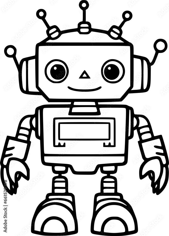 Robot Hand Drawn Vector illustration For Kids Robot Hand Drawn Vector illustration For Kids