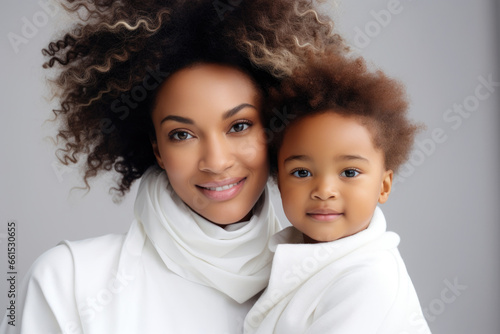 African American mother and daughter, happy Mother's day