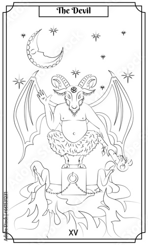 the illustration - card for tarot - The devil card.
