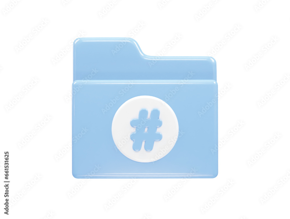 Folder icon file 3d illustration transparent element Folder icon file 3d illustration transparent element