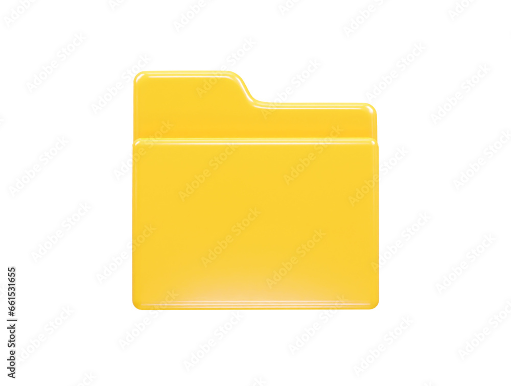 Folder icon file 3d illustration transparent element