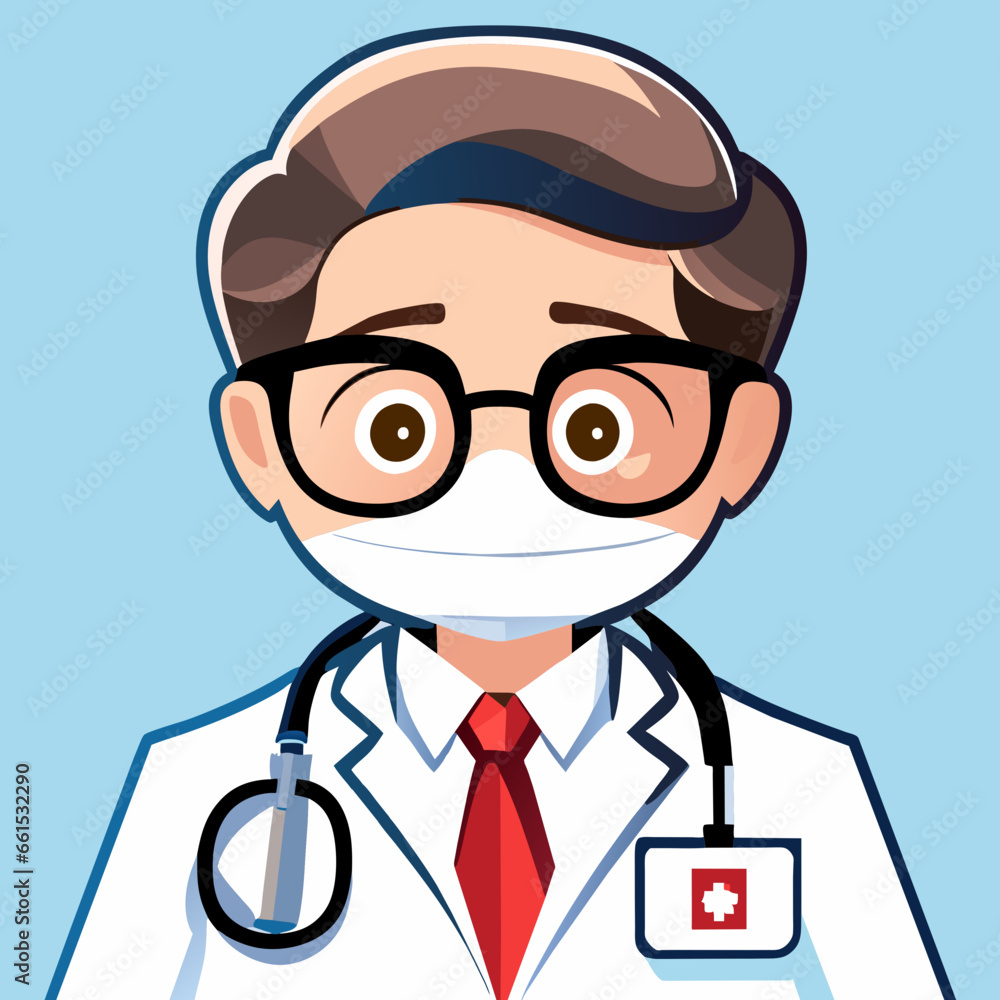 An adorable cartoon version of a doctor in a uniform ready to work. An adorable cartoon version of a doctor in a uniform ready to work.