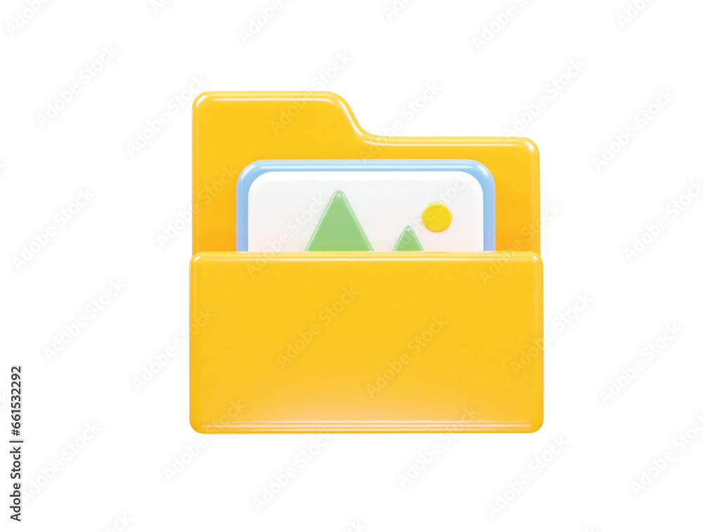 Folder icon file 3d illustration transparent element Folder icon file 3d illustration transparent element