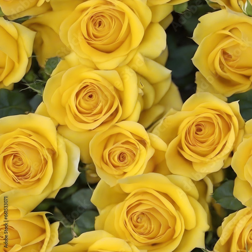 Seamless Pattern Of Yellow Roses. Bouquet Of Yellow Roses. For Wallpaper  Background  Design  Textile  Or Fabric