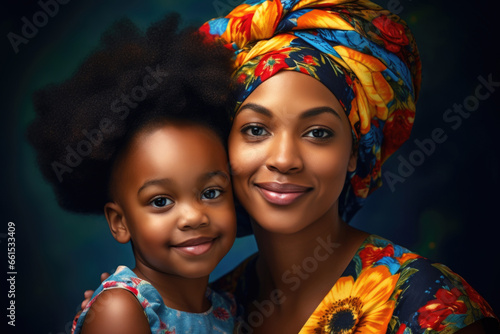 African mother and daughter, happy Mother's day