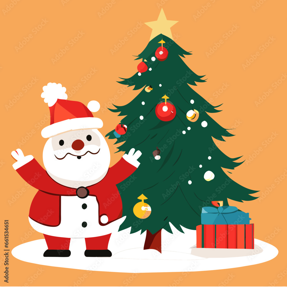 Santa Claus and the Festive Christmas Tree. Santa Claus and the Festive Christmas Tree.