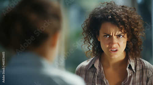 Women fight  they are angry and disgruntled  human emotions. Quarrel between girlfriends  conflict. 