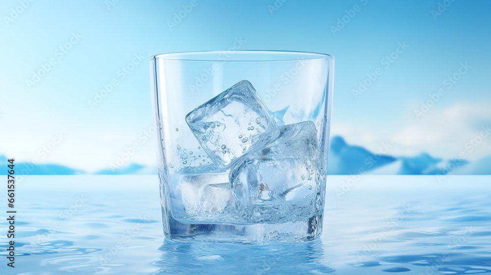 pure clear water with ice cubes in transparent glass cup pure clear water with ice cubes in transparent glass cup