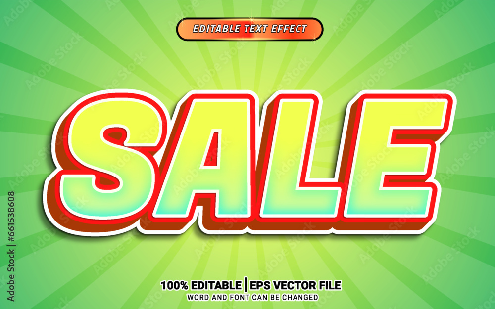 Sale 3d headline vector text effect design Sale 3d headline vector text effect design