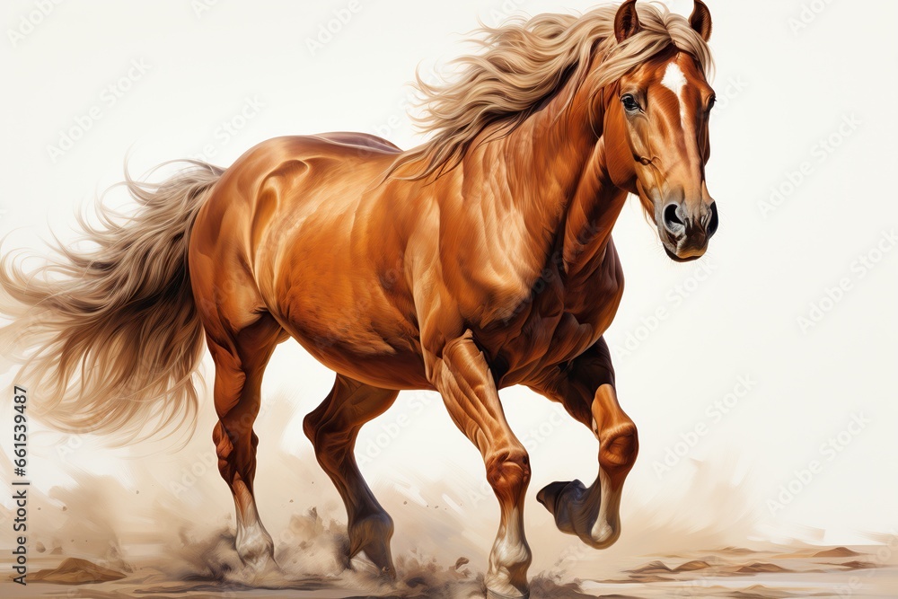 Obraz premium horse on white