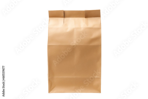 Clean Paper Bag for Food Delivery Isolated on Transparent Background