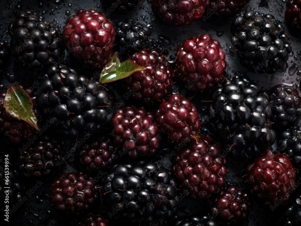Fresh blackberries with water drops Fresh blackberries with water drops