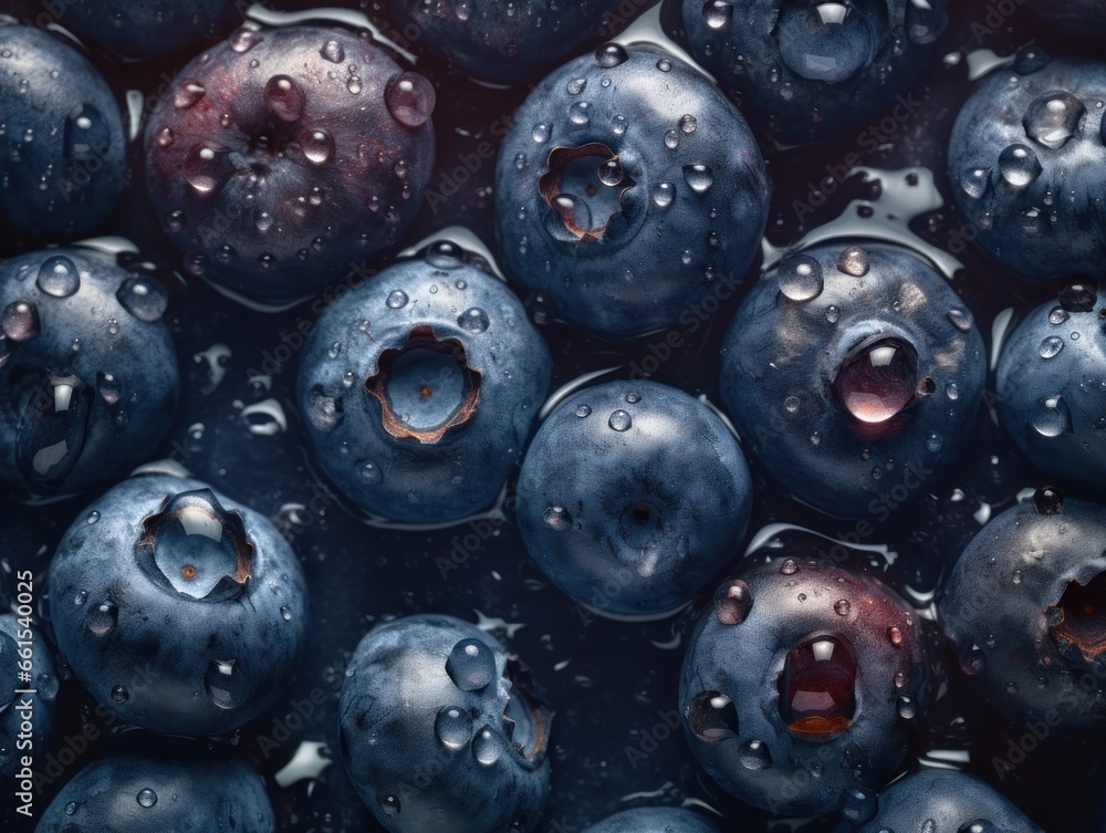 Fresh blueberries with water drops Fresh blueberries with water drops