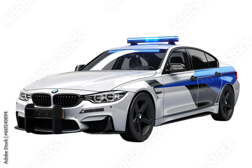 Official Police Vehicle Isolated on Transparent Background