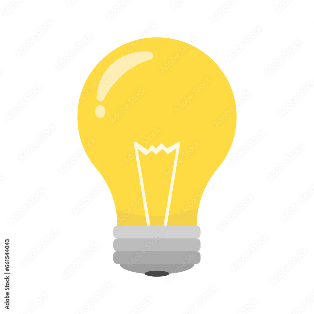 Cute beautiful light bulb on a white isolated background, vector illustration, vector symbol of the idea, burning light bulb, flat, cartoon style, 10 eps, energy, light bulb for website design, advert Cute beautiful light bulb on a white isolated background, vector illustration, vector symbol of the idea, burning light bulb, flat, cartoon style, 10 eps, energy, light bulb for website design, advert