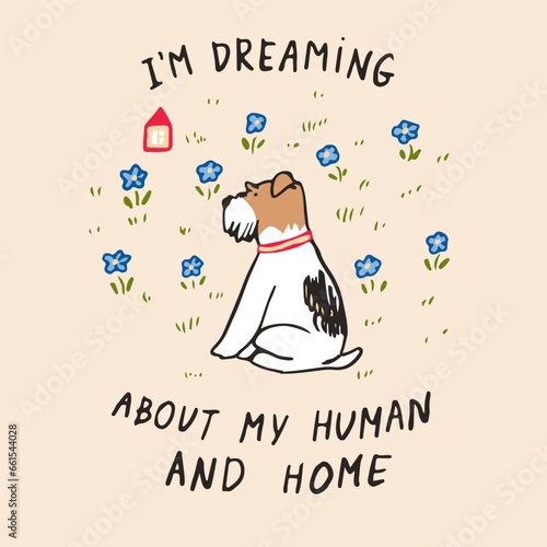 Adopt dog foxterrier dog vector illustration.
