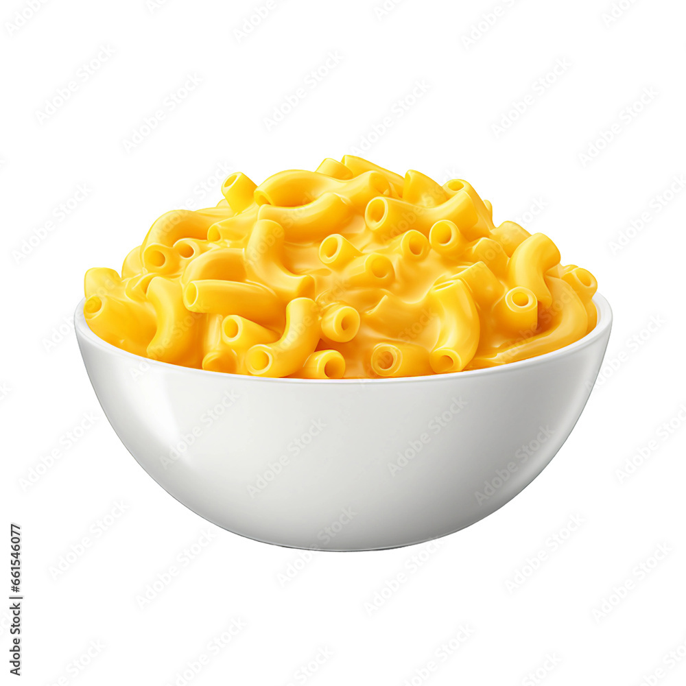 A Bowl of Creamy Macaroni and Cheese Isolated on a Transparent Background A Bowl of Creamy Macaroni and Cheese Isolated on a Transparent Background