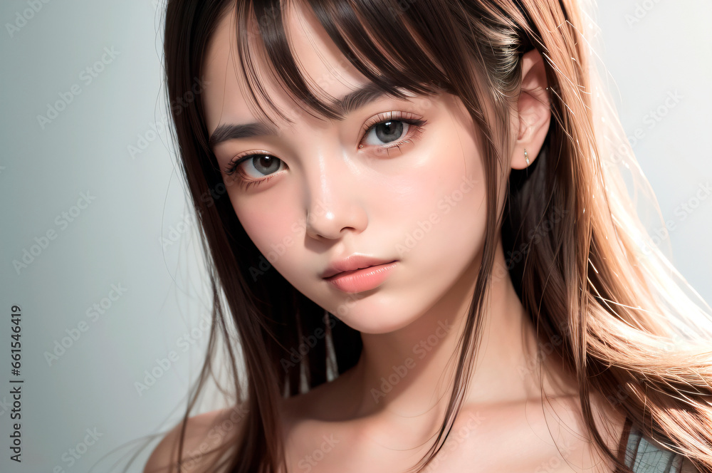 Beautiful caucasian woman portrait. Generative AI. Beautiful caucasian woman portrait. Generative AI.