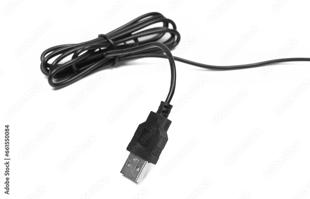 Usb cabal isolated on white, top view Usb cabal isolated on white, top view