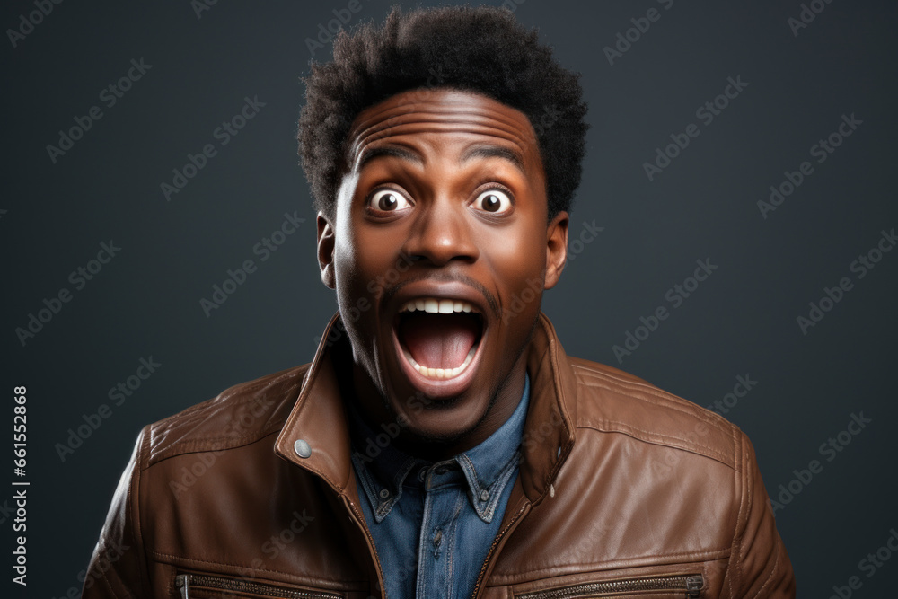 Portrait of a african american man in casual clothes on a grey background Portrait of a african american man in casual clothes on a grey background