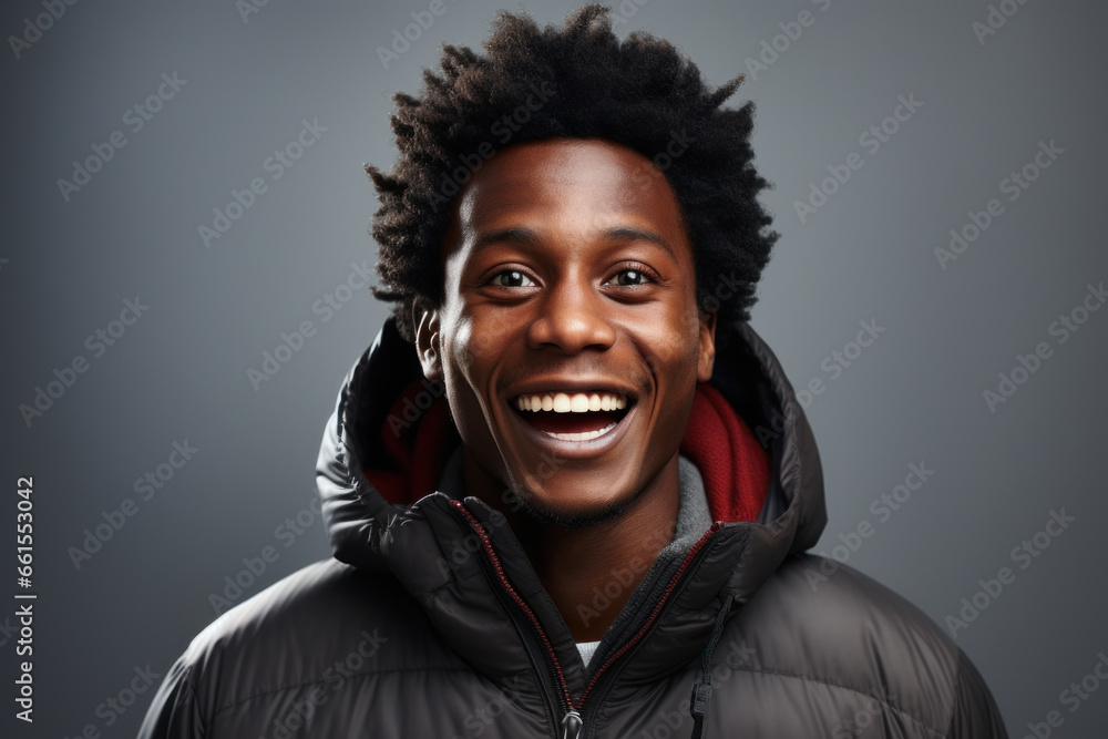 Portrait of a african american man in casual clothes on a grey background Portrait of a african american man in casual clothes on a grey background