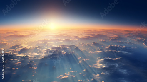 Incredible view of earth from airplane window photo