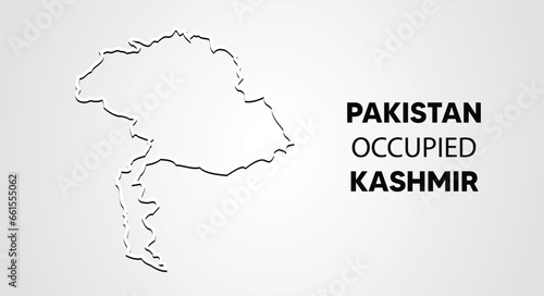 POK Map outline Pakistan occupied Kashmir vector illustration