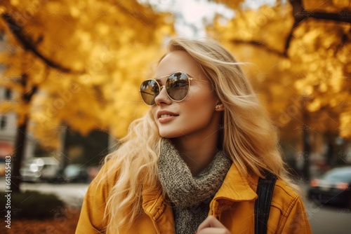 Stylish woman in sunglasses on street