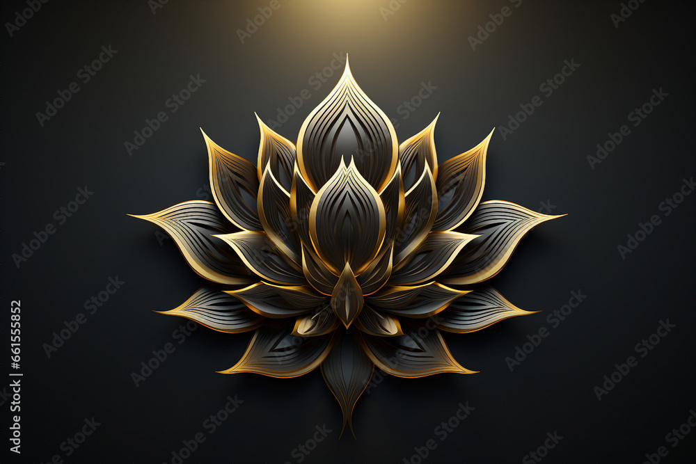 Creative illustration generative ai picture zen lotus flower on water meditation harmony spirituality concept - obrazy, fototapety, plakaty 