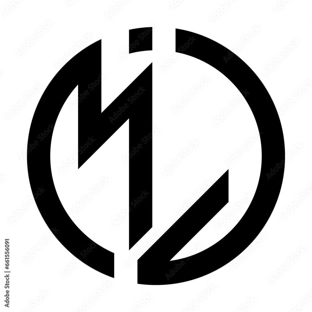 MJ, Initial, Letters looping linked circle elegant Logo white black background MJ, Initial, Letters looping linked circle elegant Logo white black background