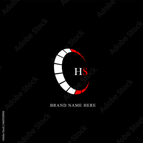 HS logo. H S design. White HS letter. HS, H S letter logo design. Initial letter HS linked circle uppercase monogram logo. H S letter logo vector design. 