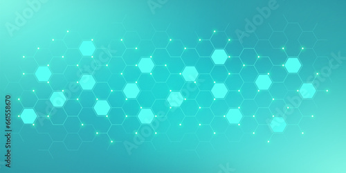 Abstract design element with geometric background of hexagons shape pattern