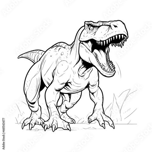 T-rex dinosaur drawing for coloring pages