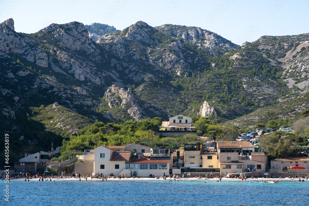 Calanque de Sormiou vue par la mer Calanque de Sormiou vue par la mer