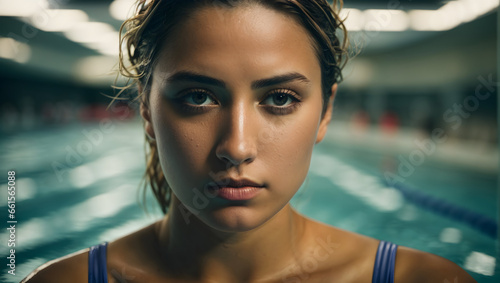 girl swimmer looking tired