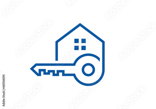 house logo design, home key simple modern symbol icon vector	