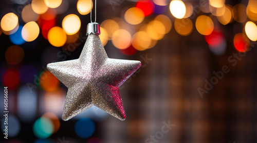 Holiday Magic: Vibrant Star Ornament on a Glowing Background