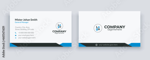 creative minimal business card design with blue and black good color combination