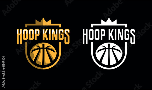 Basketball and Streetball logo template. Hoop Kings. Modern vector illustration.
