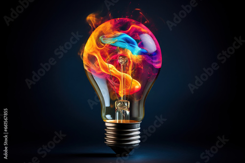 Colorful creative idea splash from lightbulb