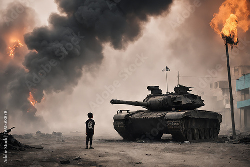 war child destruction war tanks photo