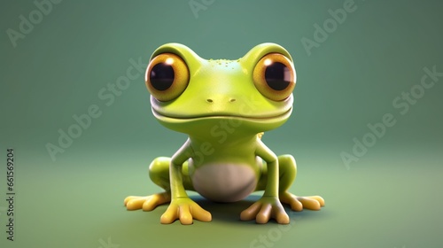 Quite cartoon frog character.Generative AI