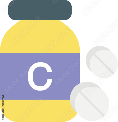 vitamin c  flat icon design style