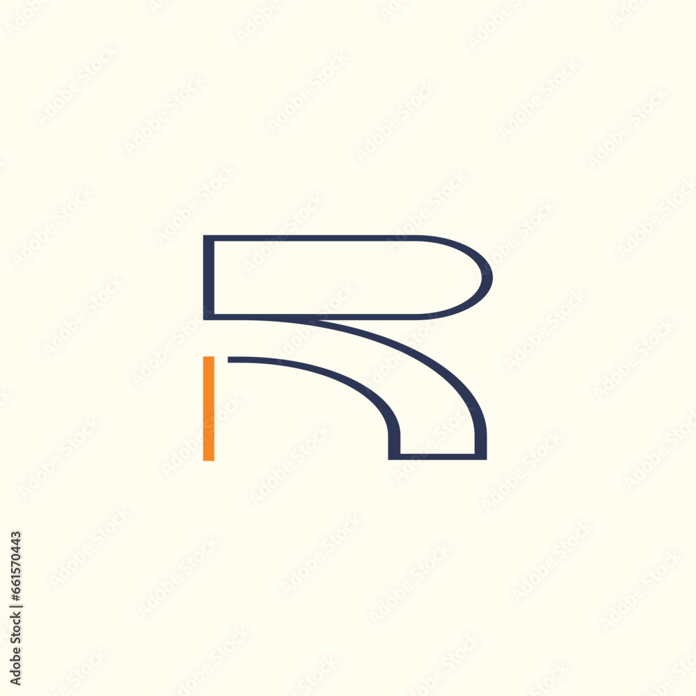Letter R logo design element vector with modern concept