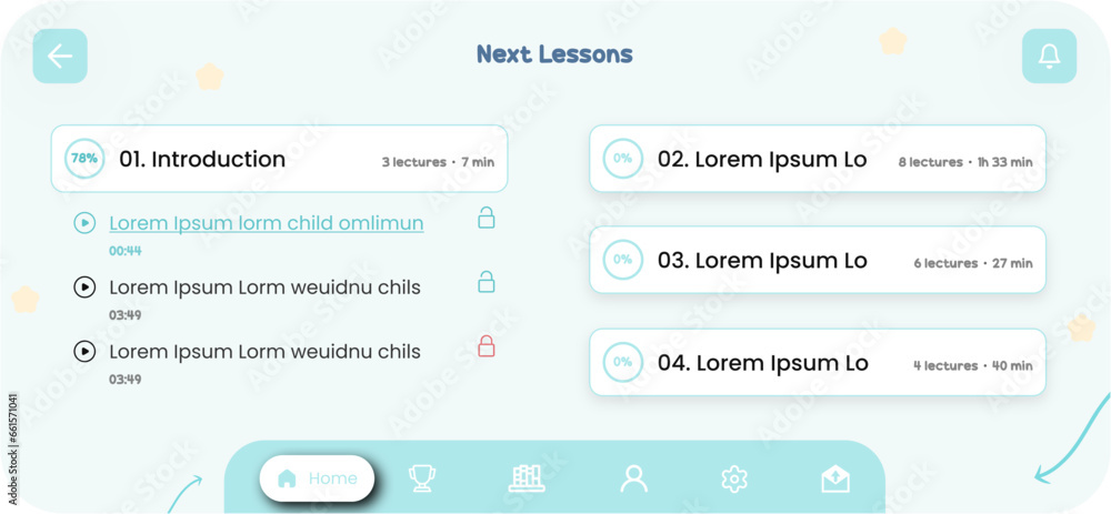 Kids Learning, English Online Classes and Child Education Game Mobile App Ui Kit Template Kids Learning, English Online Classes and Child Education Game Mobile App Ui Kit Template