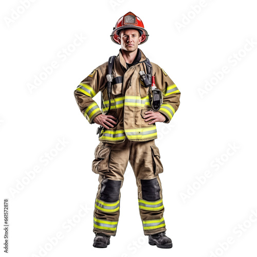 firefighter on isolated transparent background