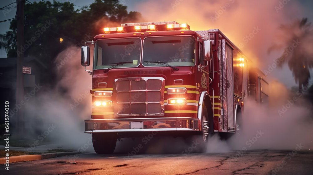 Fire truck rushing to scene of emergency , Stock Illustration | Adobe Stock