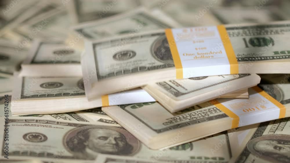 Slow motion counting money. Dollars in hand, money in hand, counts the money Slow motion counting money. Dollars in hand, money in hand, counts the money